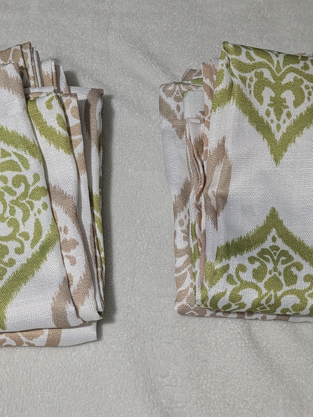 Window Curtain Panels (2 Panels) – 52" x 84" Lime Green & Taupe Boho Medallion